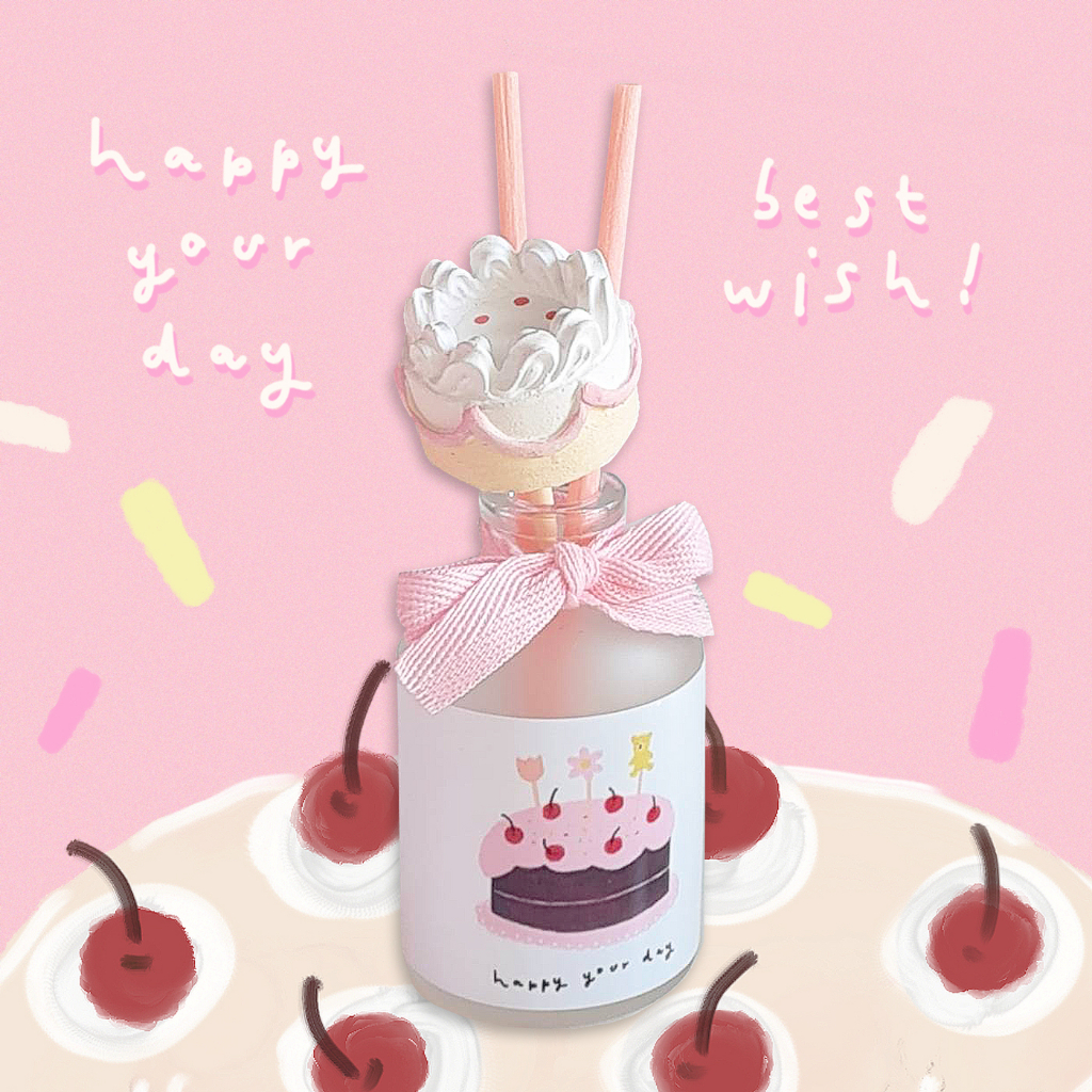 TORIAROMA | ก้านไม้หอม SS รุ่น HBD Cake 🎂 ก้านไม้หอมพร้อมก้านปูนน้องเค้ก น่ารักมากกก