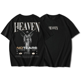 HEAVEN Streetwear เสื้อยืดแขนสั้นคอกลม Cotton 100% สกรีนลาย