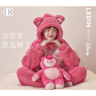 LEDiN x Lotso ชุดนอนผ้าฟลีซ ล็อตโซ่ ลิขสิทธิ์แท้ ชุดนอนฤดูหนาว