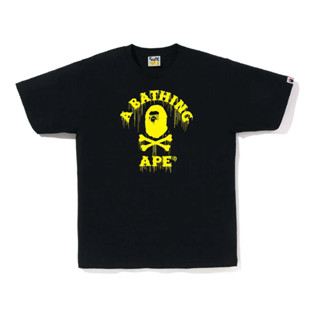 BAPE Drip Ape Crossbone College Tee (BLACK/YELLOW)