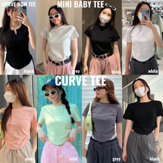 UIUI | curve tee / mini tee / bow curve tee เสื้อยืดเว้าเอว นิ่ม!