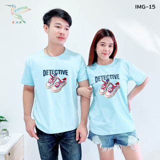 4000 IMG-15# 6 สี  เสื้อยืด คอกลม+แขนสั้น พิมพ์ลายรองเท้า สุดเก๋