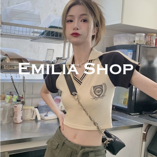 EMILIA SHOP  เสื้อยืด เสื้อครอป เสื้อผ้าแฟชั่นผู้หญิง สไตล์เกาหลี 2023 ใหม่  Comfortable สบาย พิเศษ สวย A23K02N 36Z230909