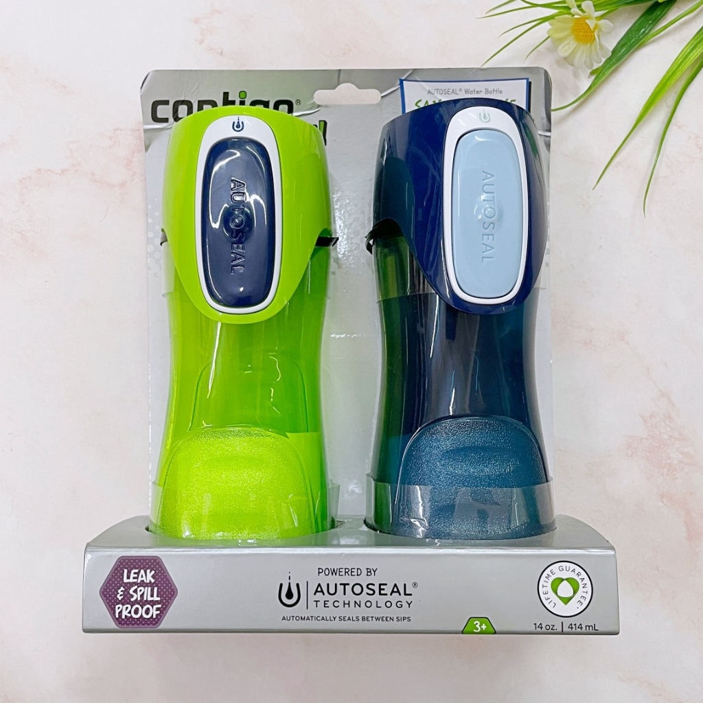 [Contigo®] Autoseal Trekker Kids Water Bottle 414 ml 2 Count ขวดน้ำเด็ก กระบอกน้ำ กระติกน้ำ สำหรับเด