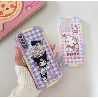 -เคสนิ่ม ลายตารางคุโรมิ คิตตี้ สำหรับรุ่นวีโว้ Y12 Y20 ไอโฟน11 7p Y21 Y02s Y15s Y16 Y22 Y31 Y35 Y76(5G) V23(5G) V25(5G)