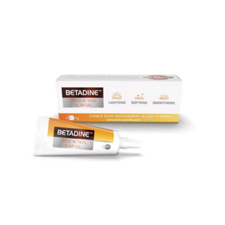 Betadine Triple Action Scar Gel 7 g. - เบตาดีน ทริปเปิล แอคชั่น สการ์เจล ผลิตภัณฑ์ลดรอยแผลเป็นจากสิว 1 หลอด บรรจุ 7 กรัม