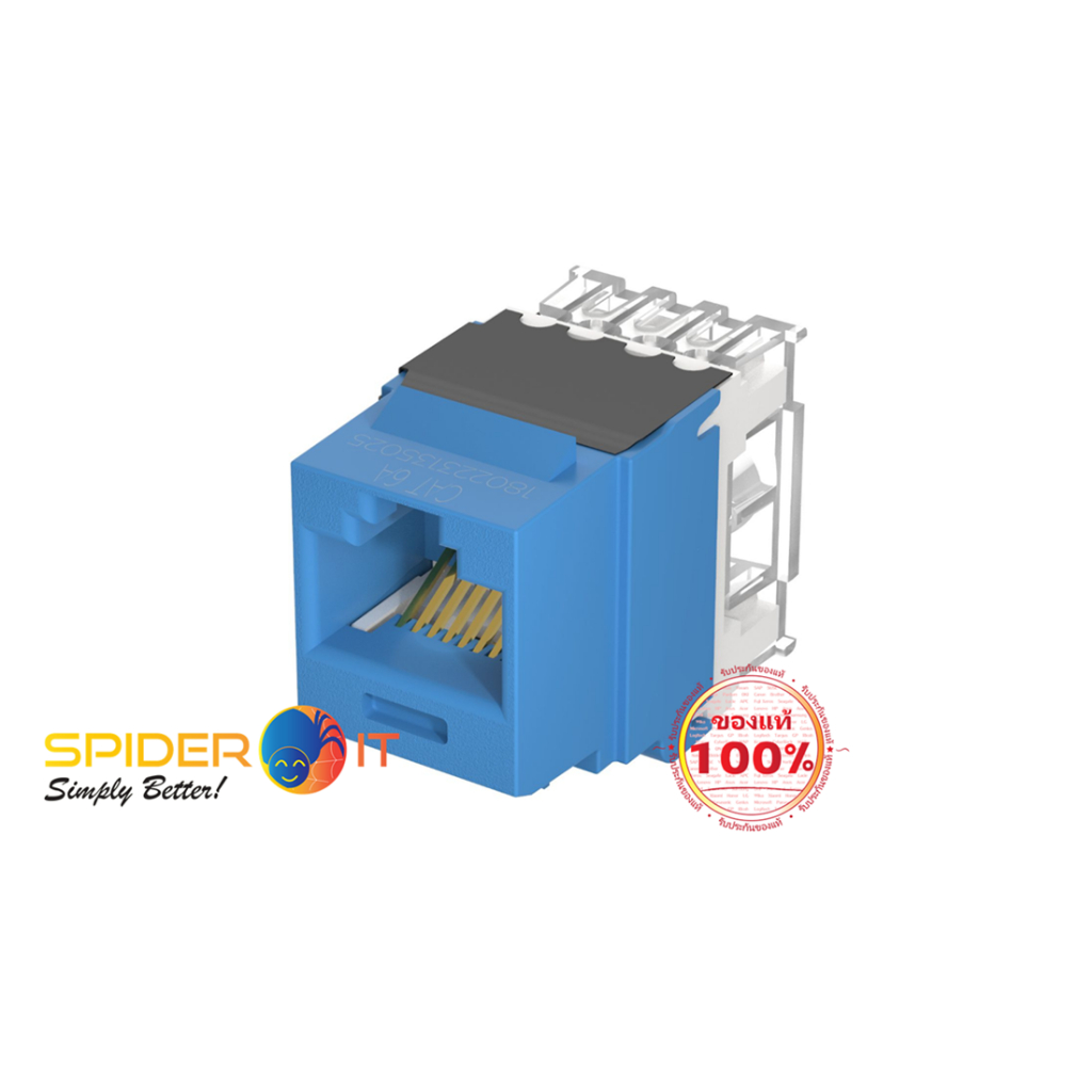 PANDUIT UTP RJ45 Cat 6A Keystone Punchdown Jack Module, BU สีฟ้า รับประกันของแท้ 100%