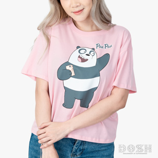 DOSH WOMENS CROPPED T-SHIRTS WE BARE BEARS เสื้อยืดทรงครอปหลวม ผู้หญิง FBBWT1029-PI1