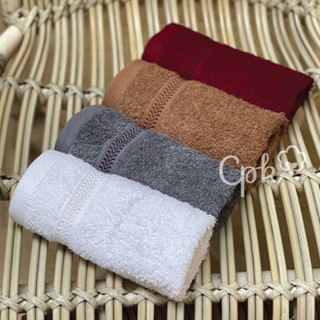 [เก็บโค้ดหน้าร้าน] Cpk ผ้าเช็ดหน้า 13x13นิ้ว (33x33ซม.) ลายก้างปลา Cotton100% ซับน้ำดี เกรดA 1 ผืน