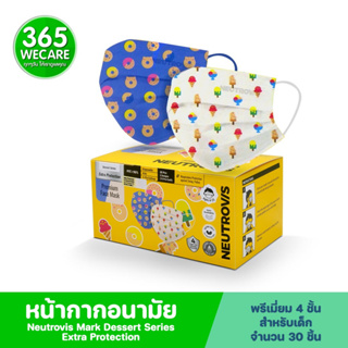 Neutrovis Premium 4Layer For Kids Dessert Series Ice Cream&amp;Donuts 30pcs. หน้ากากพรีเมี่ยม 4 ชั้น สำหรับเด็ก 365wecare