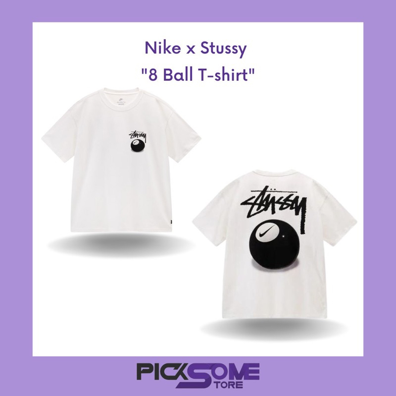 (พร้อมส่ง) ของแท้ เสื้อยืด Nike x Stussy ลาย 8 balls ลูกสนุ๊ก
