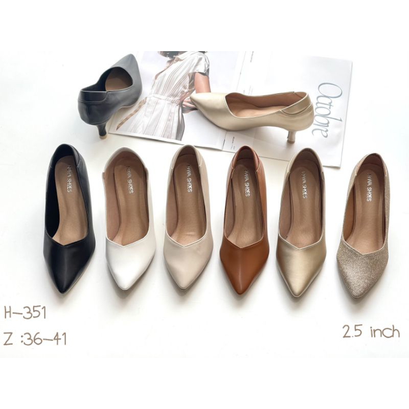 Niwa shoes รองเท้าสตรี ส้นสูง รหัส H-351 หนังPU นิ่ม ใส่สบาย