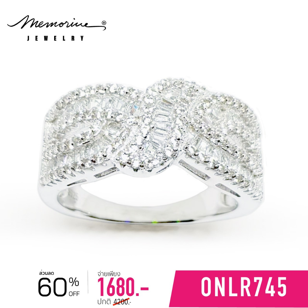 Memorine Jewelry แหวนเงินแท้ 925 ฝังเพชรสวิส (CZ) ONLR745