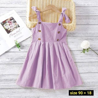 เดรสกระดุม สีม่วง size 90 cm. (พร้อมส่ง)