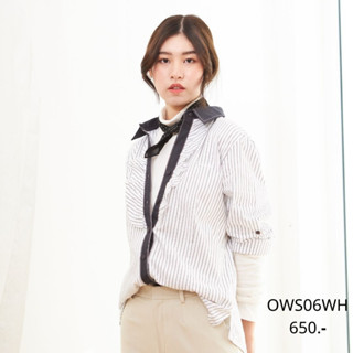 Stephanie เสื้อเชิ้ตแขนยาว (OWS06WH)