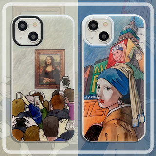 🎁ส่งของขวัญ🎁เคสไอโฟน 11 13 12 Pro Max Mona Lisa หญิงสาวกับต่างหูมุก จิตรกรรม เคส for ไอโฟน14 pro max soft case Iphone