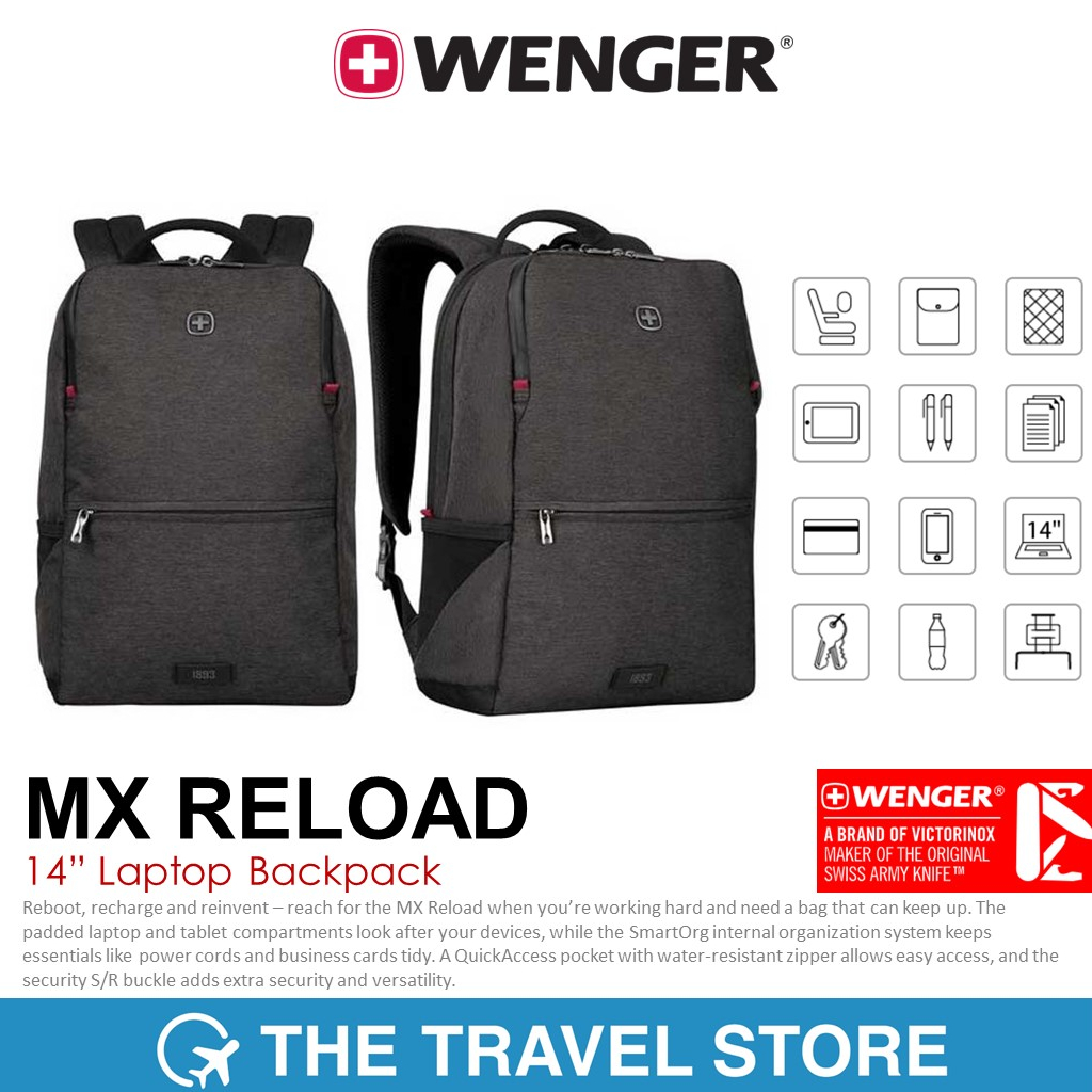 WENGER MX Reload 14” Laptop Backpack 611643 กระเป๋าเป้สำหรับคอมพิวเตอร์