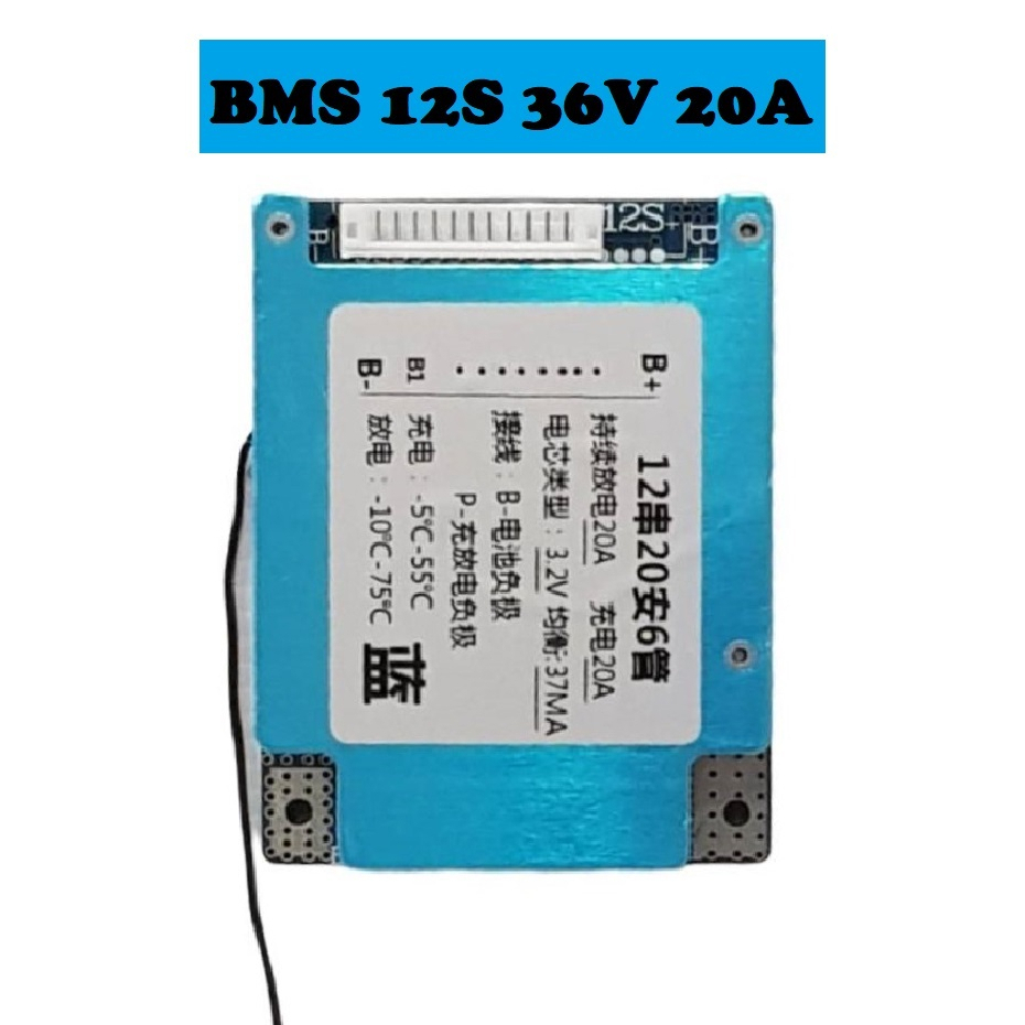 BMS LiFePo4 3.2V 12S 36V 20A บอร์ดป้องกันแบตเตอรี่