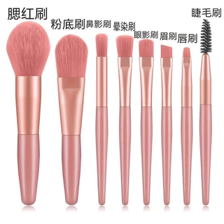 F114 แปรงแต่งหน้า ขนาดพกพา 1 เซต มี 8 ชิ้น อายแชโดว์ ปัดแก้ม ขนนุ่ม พร้อมถุงให้ใช้งานสะดวก