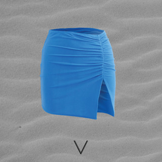 RESORT COLLECTION 2023 BLUE MINI SKIRT กระโปรงสั้นสีฟ้าใส่ทับชุดว่ายน้ำ