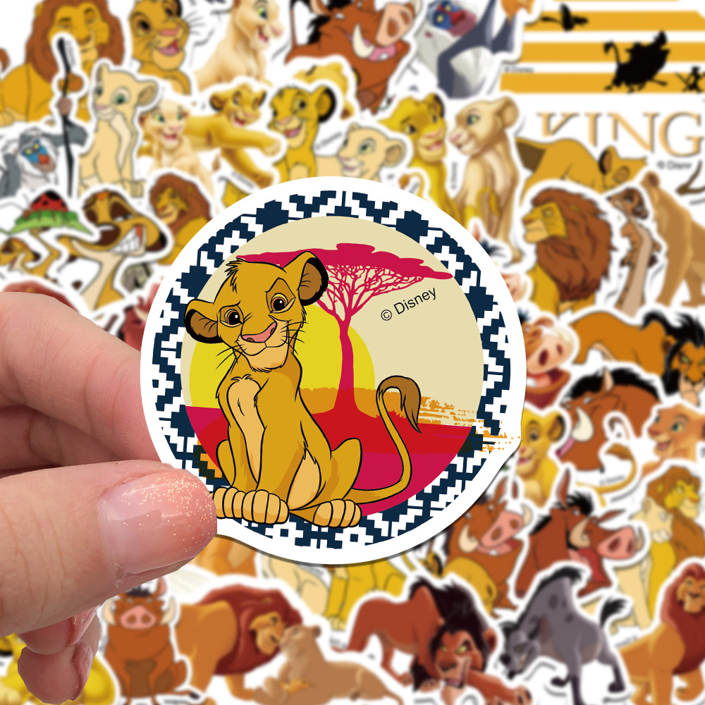 พร้อมส่ง Disney The Lion King เดอะ ไลอ้อนคิง 獅子王 ซิมบ้า sticker สติกเกอร์กันน้ำ 50ชิ้น
