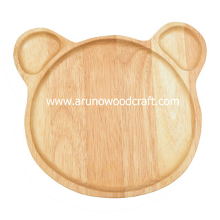 จานไม้หน้าหมี W 6" x L 8” l Bear Plate W 6" x L 8”