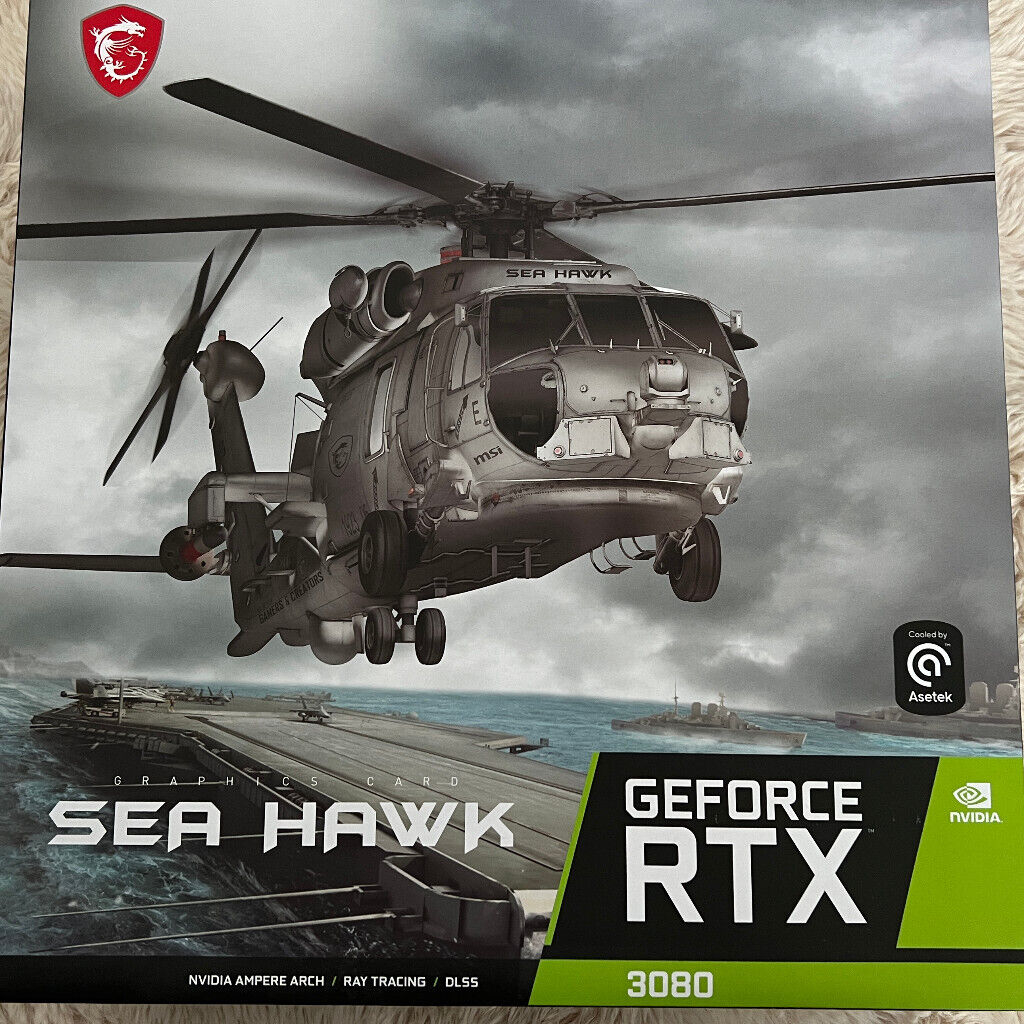 MSI GeForce RTX 3080 Sea Hawk 10GB GDDR6X LHR Video Card with Water Cooler GPU