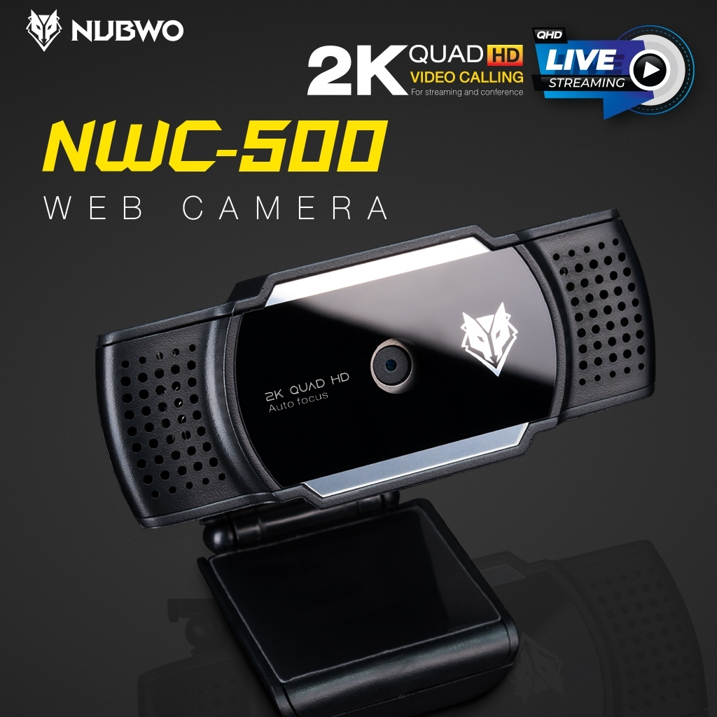 Nubwo NWC-500 Webcam กล้องเว็บแคมสำหรับคอมพิวเตอร์ ความละเอียดภาพ 2K โฟกัสอัตโนมัติ ของแท้