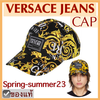 หมวกแก๊ป VERSACE JEANS COUTURE baseball cap สีขาว ดำ ลายโลโก้ ของแท้ ปรับสายได้ เวอร์ซาเช่ ยีนส์