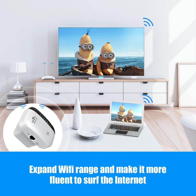 WIFI Repeater Amplifier สัญญาณ ไวไฟ 300 Mbps เครือข่ายไร้สาย Extender Wifi เราเตอร์บูสเตอร์ ตัวขยายสัญญาณไวไฟ