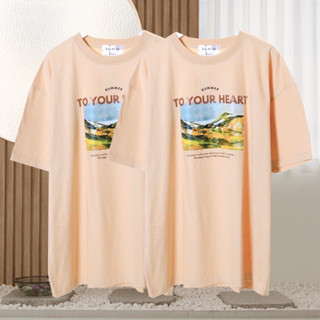 เสื้อยืด To your heart งานทรงเกาหลี Oversized มินิมอล ผ้า Cotton 100%