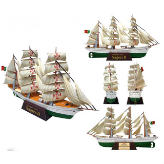 โมเดลกระดาษ 3D : เรือ Sagres II / Sailship (Sagres2) กระดาษโฟโต้เนื้อด้าน  กันละอองน้ำ ขนาด A4 220g.