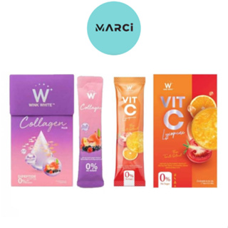 [1 กล่อง/7 ซอง ] W COLLAGEN PLUS คอลลาเจนพลัส/ W Vit-C Lycopene วิตามินซี ไลโคปีน