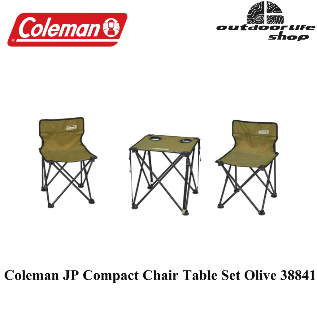 ชุดโต๊ะเก้าอี้พกพาสะดวก Coleman JP Compact Chair Table Set Olive 38841