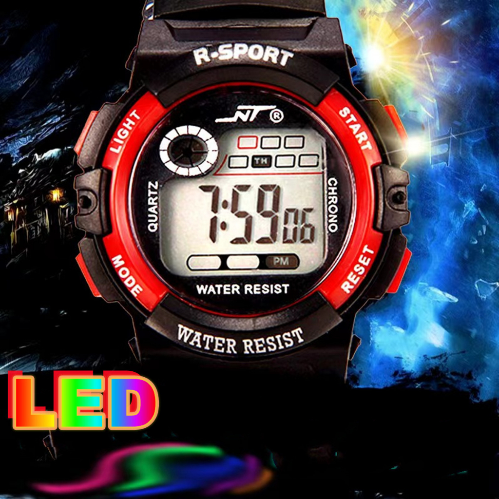 นน้ำเด็กเด็กดิจิตอล LED กีฬานาฬิกาเด็กปลุกวันที่นาฬิกาของขวัญ 3.5 สปอต/นาฬิกาแฟชั่น SPORT ยอดนิยมมาใหม่