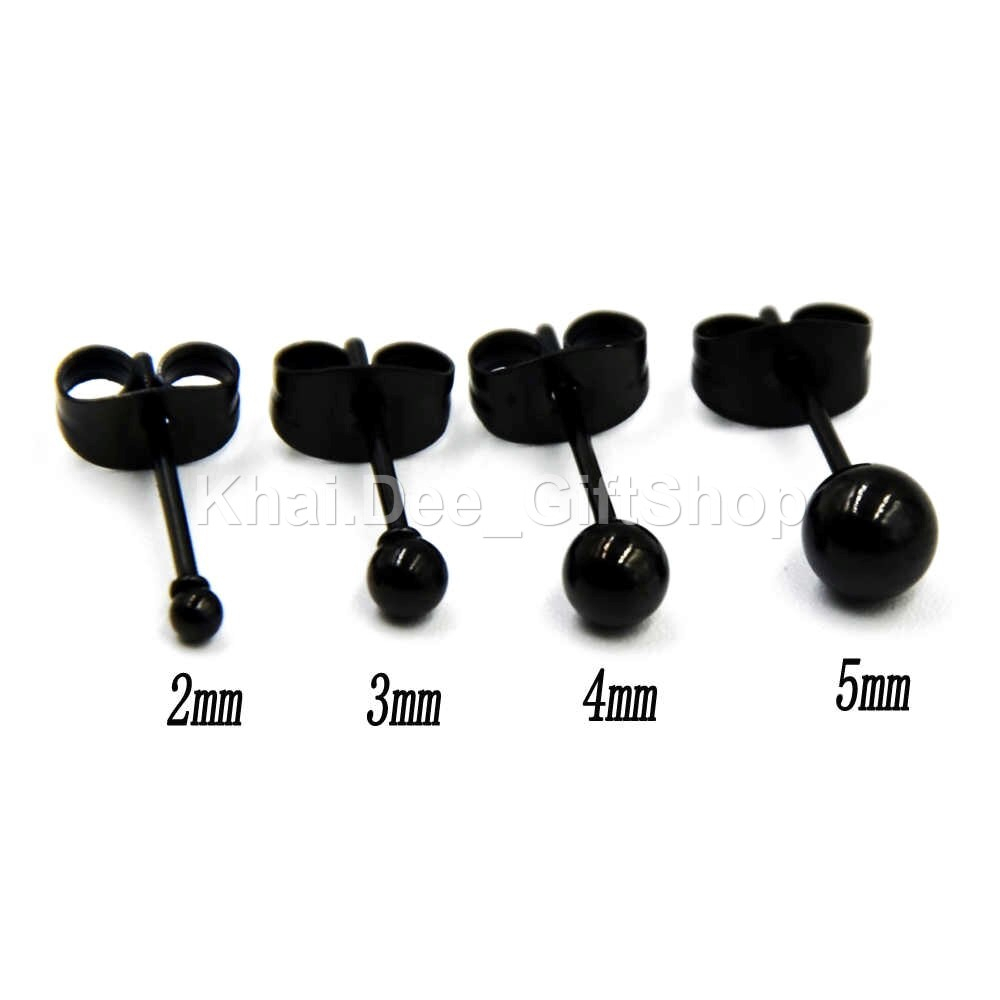 🇹🇭 316L ต่างหูแบบเจาะ ทรงกลม เรียบหรูดูแพง เหมาะกับทั้งหญิงและชาย - | B.STUD | Ball Stud Earring in all colours - 1 ชิ้น - รูปที่ 2