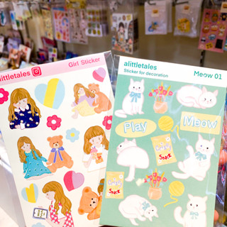 สติ๊กเกอร์น่ารัก cat teddy girl [alittletales]
