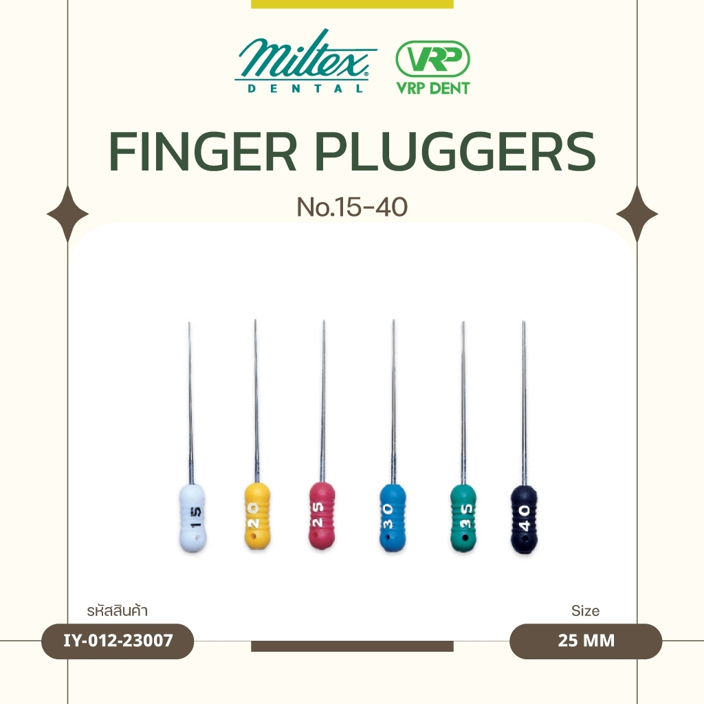 Finger Pluggers 25 mm. no. 15-40 6 pcs. IY-012-2300X
