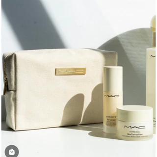 กระเป๋าของแถมเครื่องสำอางแม็ค MAC Hyper Real GWP canvas cosmetic bag พร้อมสาย กระเป๋าผ้าแคนวาสเนื้อหนา