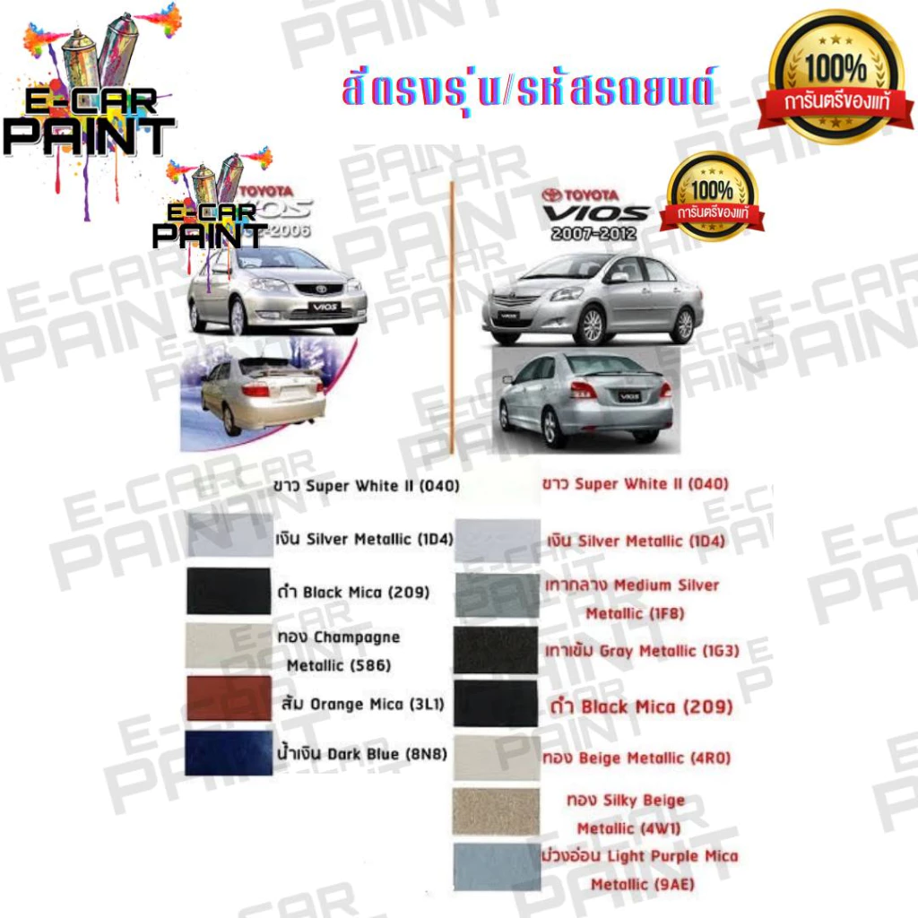 สีสเปรย์ Station Paint 2K สีตรงเบอร์ TOYOTA ทุกรุ่น ขนด400ml ใช้ง่ายเพียงแค่เขย่ากระป๋อง พ่นได้ทันที