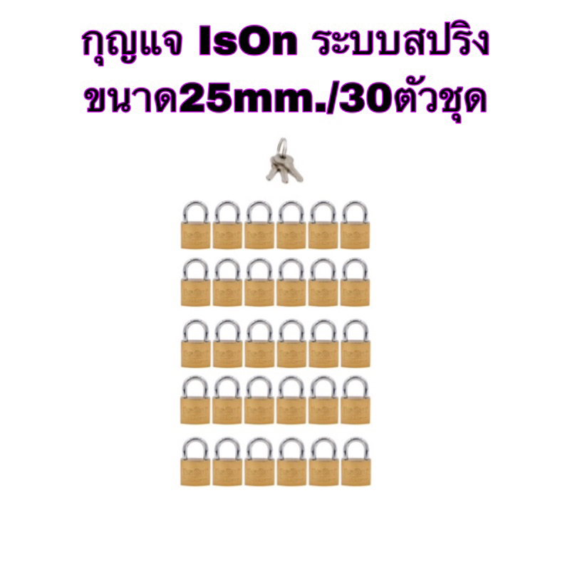 ISON (อีสออน)งานสั่งทำ กุญแจสปริง ขนาด25mm.แบบ30ตัวชุด แบบ40ตัวชุดและแบบ50ตัวชุด(สีทอง) แบบไม่แพ็คแผง