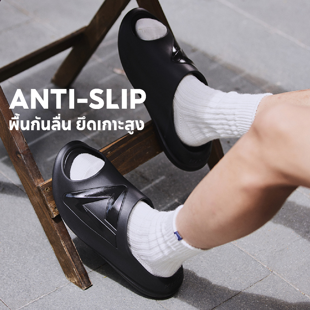 (ไซส์ 39-45) PEAK Taichi "Giant" Slipper ET31797L/8L รองเท้าแตะ ฟื้นฟูเท้า หน้าเท้ากว้าง ใส่หลังเล่นกีฬา เพื่อสุขภาพ