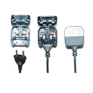 BS1363-5 อแดปเตอร์แปลงปลั๊กไฟ จาก 2 ขากลม UK to EURO อังกฤษ เป็น เหลี่ยมยุโรป พร้อมฟิวตัดไฟเกิน