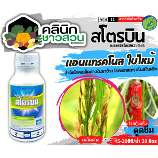 🥬 สโตรบิน (อะซ็อกซีสโตรบิน) บรรจุ 500ซีซี ป้องกันกำจัดโรคเมล็ดด่าง และกาบใบแห้งในข้าว