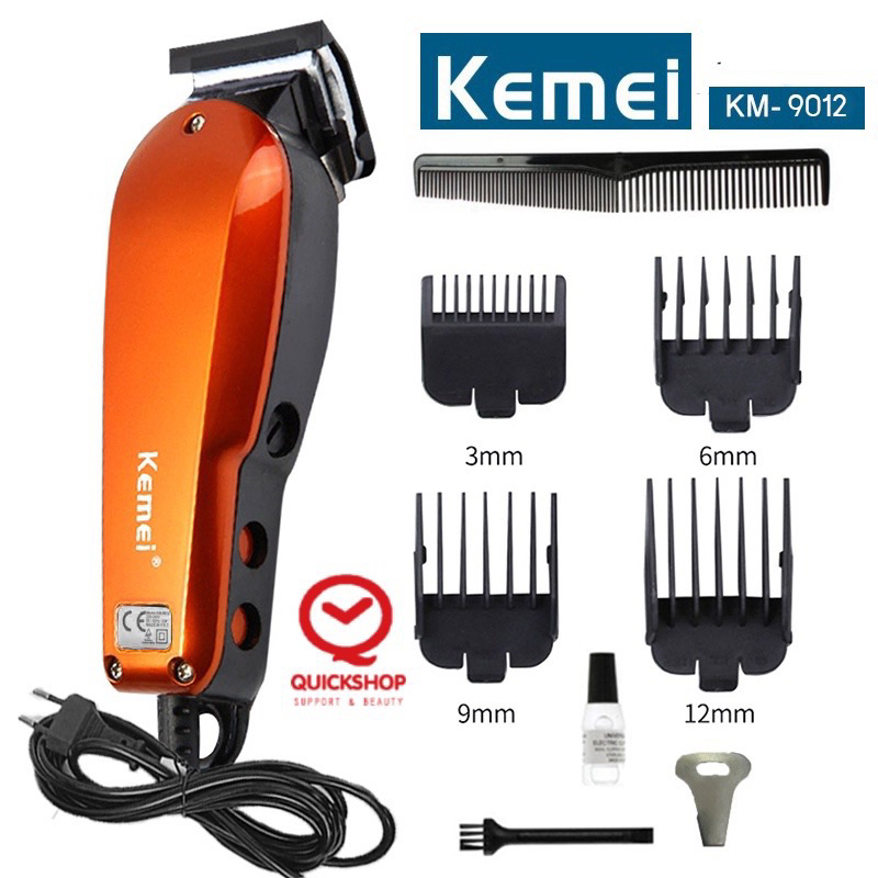 KEMEI รุ่นKM-9012 ปัตตาเลี่ยนตัดผม มอเตอร์แรง มาพร้อมหวีรอง 4 ขนาด ปัตตาเลี่ยน แบตตาเลี่ยน บัตตาเลี่ยน บัตเลี่ยนตัดผม