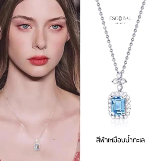 ESCOBAL สร้อยคอเงินแท้ Blue Perfume สร้อยพลอย ของขวัญให้แฟน ดีไซน์สุดหรู สวยหรูนำโชคลาภ วาเลนไทน์