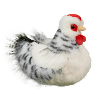 Douglas SALTY BLK &amp; WHT HEN ตุ๊กตาแม่ไก่ สีขาว-ดำ ซอลตี้