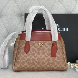 🍀🍀มีสองสี Coach Lora Carryall 30 In Signature Canvas 593 91740🍀🍀