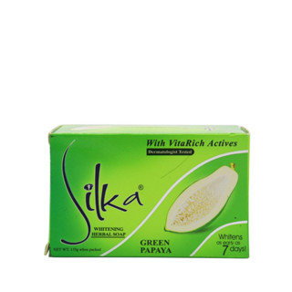 สบู่มะละกอ (เขียว) ขนาด 65 , 135 กรัม Silka Whitening Herbal Soap Green Papaya จากประเทศฟิลิปปินส์