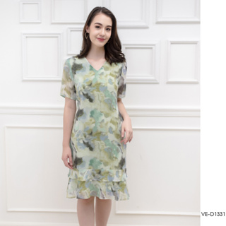 AMILA Dress VE-D1331 by VERONIQA ชิฟฟอนโพอีมี่ แขนสั้น IGPU22-10